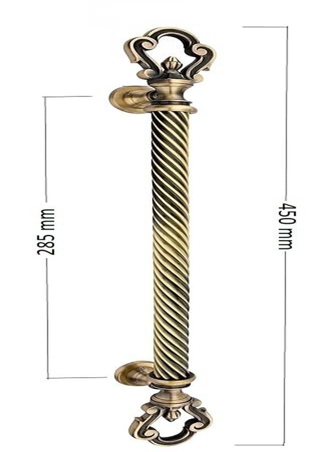 Chitra Brass Key Series Heavy Main Door Pull Handle Pack of 2 (18 Inch, Antique Brass) - Image 4